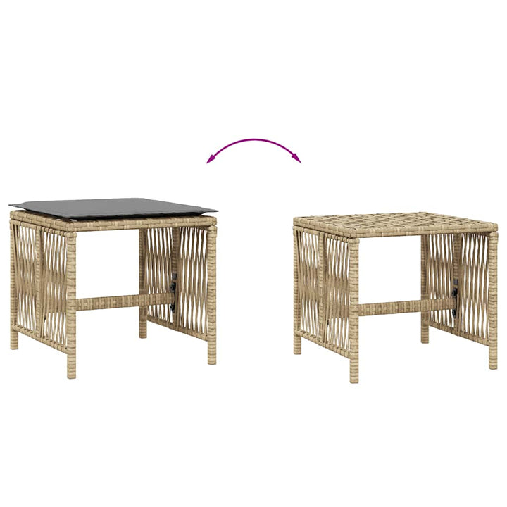 haveskamler 4 stk. med hynder 41x41x36 cm polyrattan beige