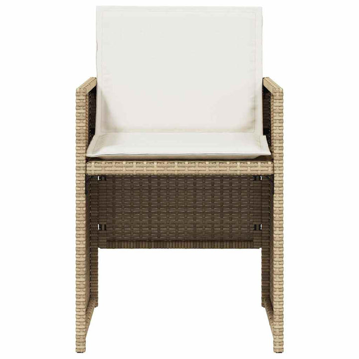 spisebordssæt til haven 5 dele med hynder polyrattan beige