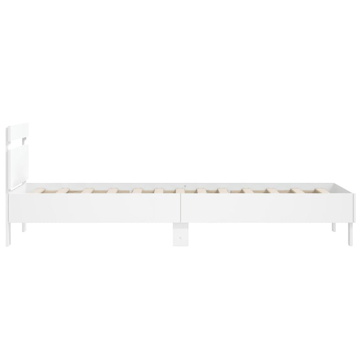 sengeramme med sengegavl 100x200 cm konstrueret træ hvid