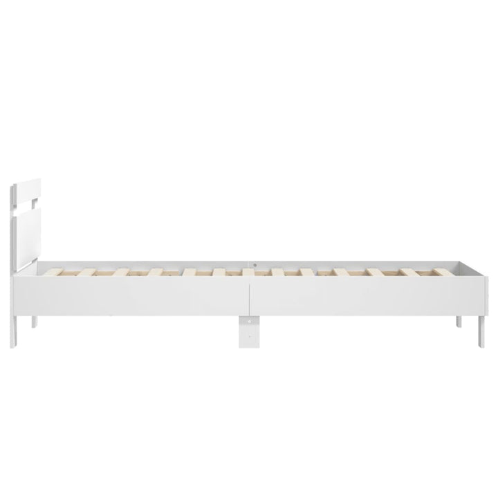 sengeramme med sengegavl 90x200 cm konstrueret træ hvid