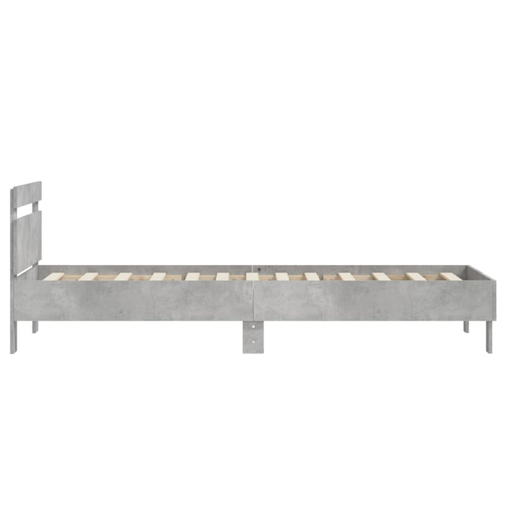 sengeramme med sengegavl 90x200 cm konstrueret træ betongrå