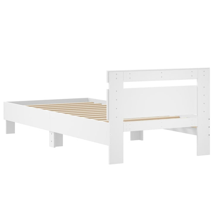 sengeramme med sengegavl 75x190 cm konstrueret træ hvid
