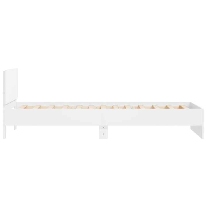 sengeramme med sengegavl 100x200 cm konstrueret træ hvid