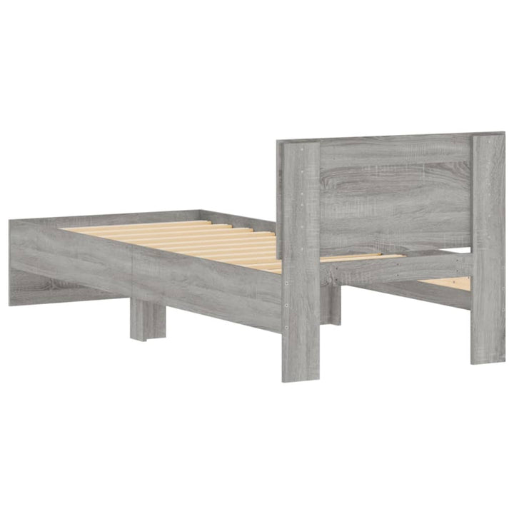 sengeramme m. sengegavl 90x190 cm konstrueret træ grå sonoma-eg
