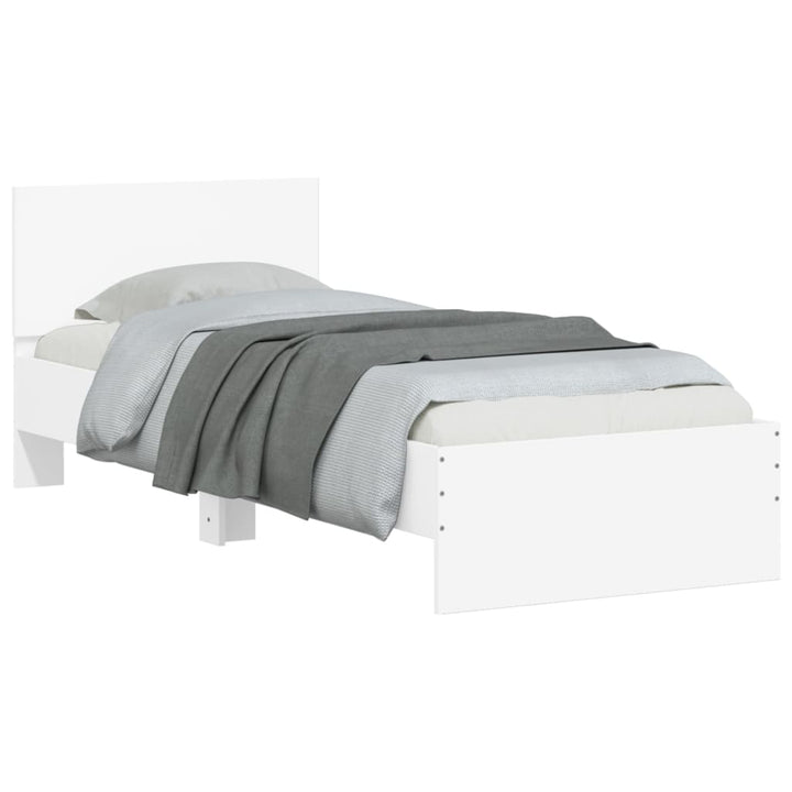 sengeramme med sengegavl 75x190 cm konstrueret træ hvid