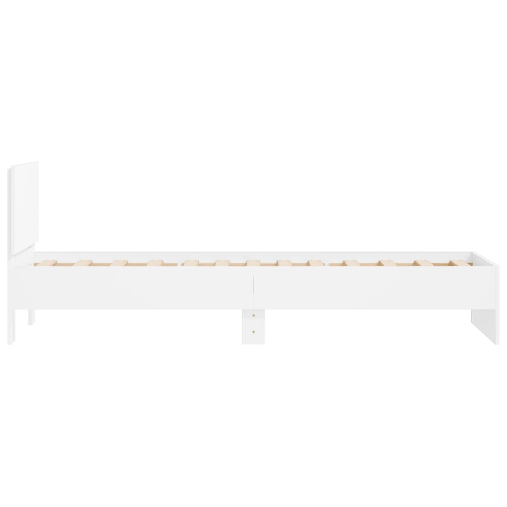 sengeramme med sengegavl 75x190 cm konstrueret træ hvid