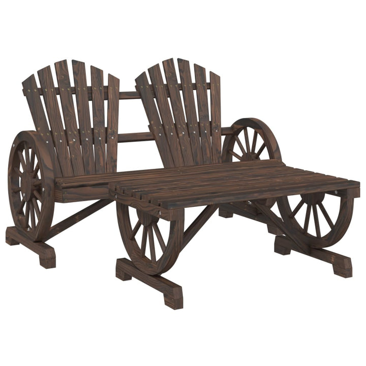 loungesæt til haven 2 dele massivt grantræ