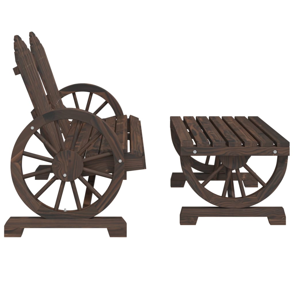 loungesæt til haven 2 dele massivt grantræ