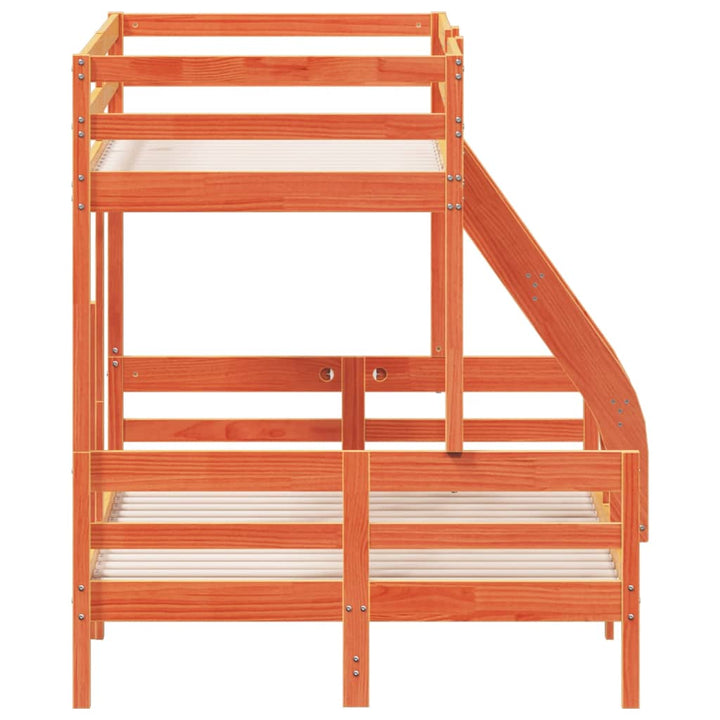 køjeseng 80x200/120x200 cm massivt fyrretræ gyldenbrun