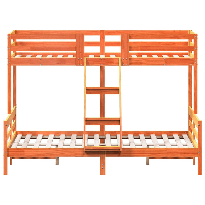 køjeseng 80x200/140x200 cm massivt fyrretræ gyldenbrun