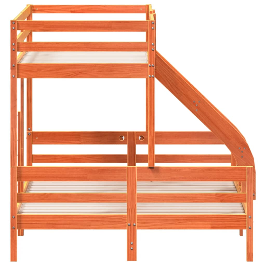 køjeseng 80x200/140x200 cm massivt fyrretræ gyldenbrun