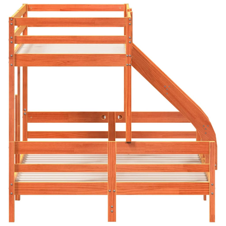 køjeseng 80x200/140x200 cm massivt fyrretræ gyldenbrun