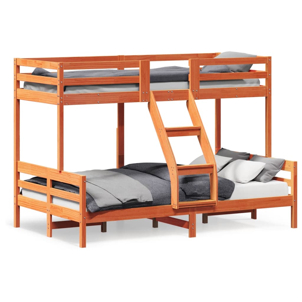 køjeseng 90x200/120x200 cm massivt fyrretræ gyldenbrun
