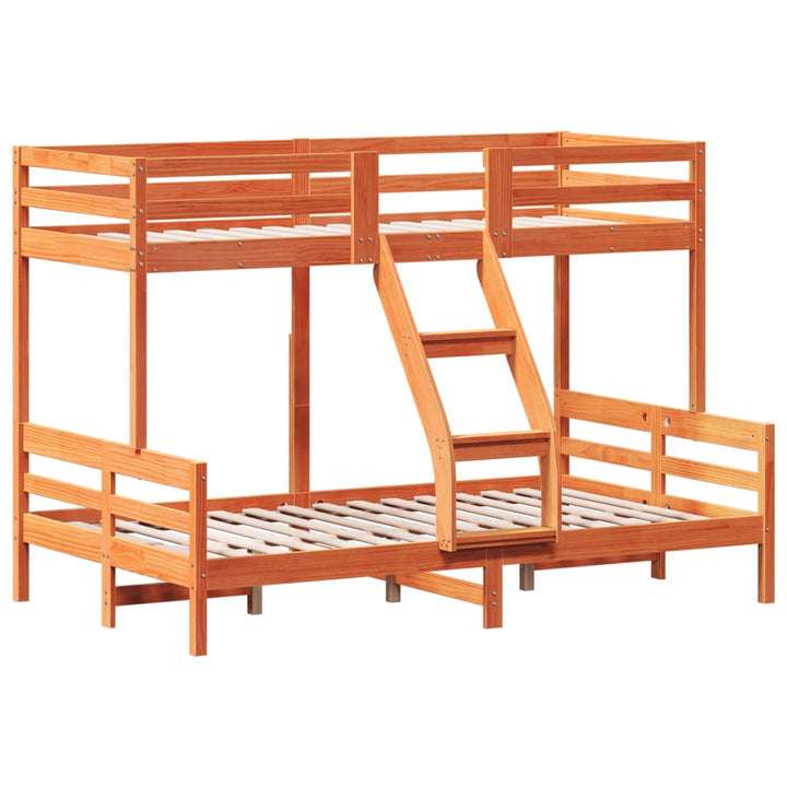 køjeseng 90x200/120x200 cm massivt fyrretræ gyldenbrun