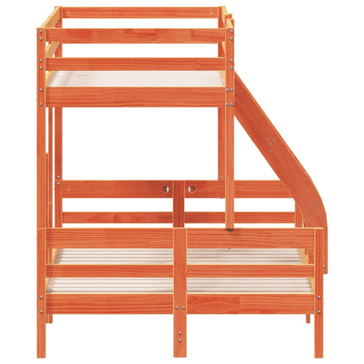 køjeseng 90x200/120x200 cm massivt fyrretræ gyldenbrun