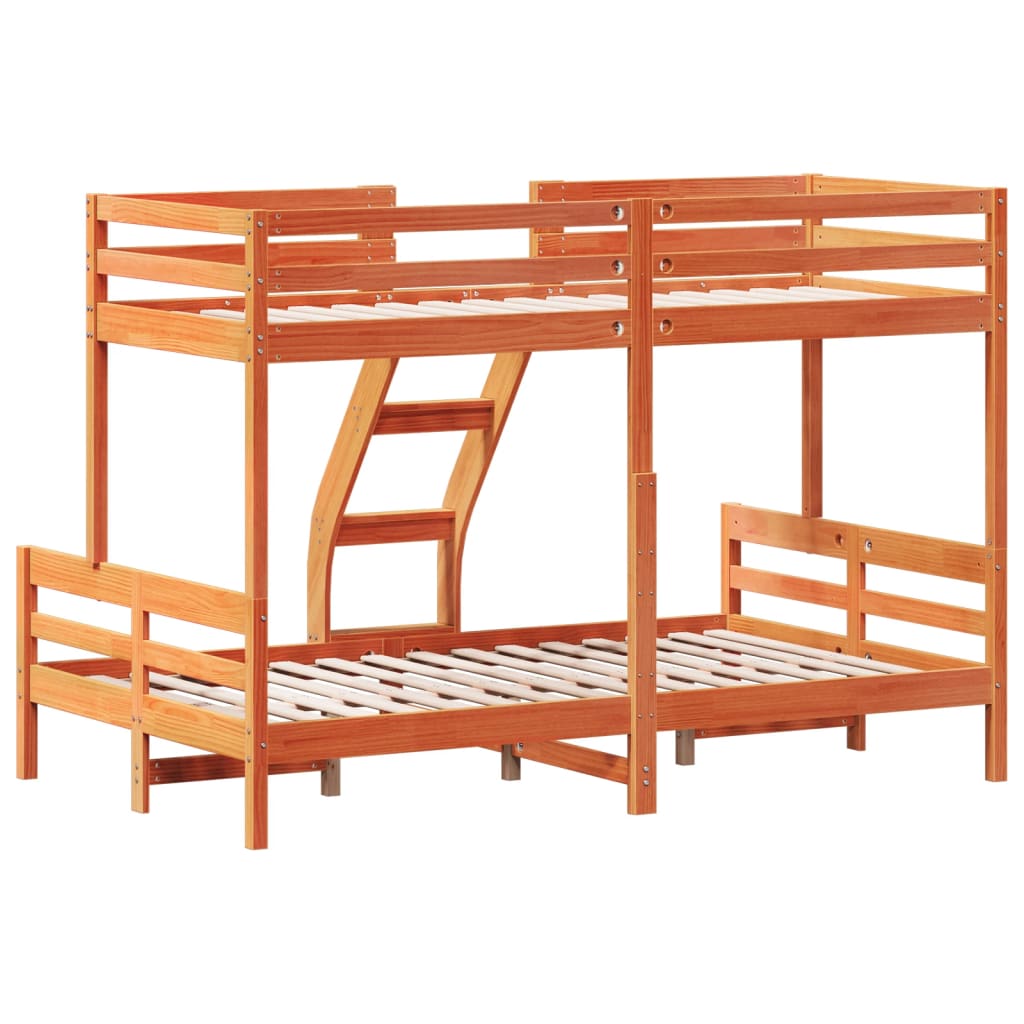køjeseng 90x200/120x200 cm massivt fyrretræ gyldenbrun