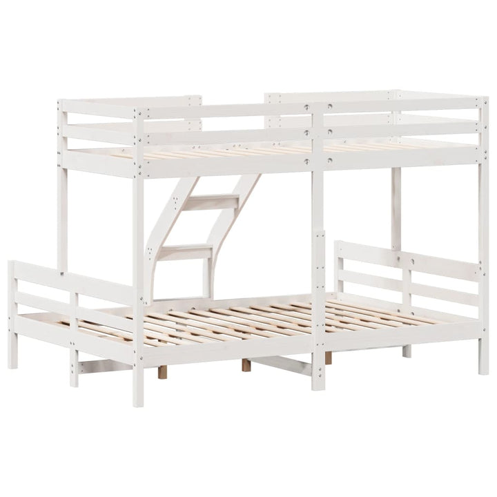 køjeseng 90x200/140x200 cm massivt fyrretræ hvid