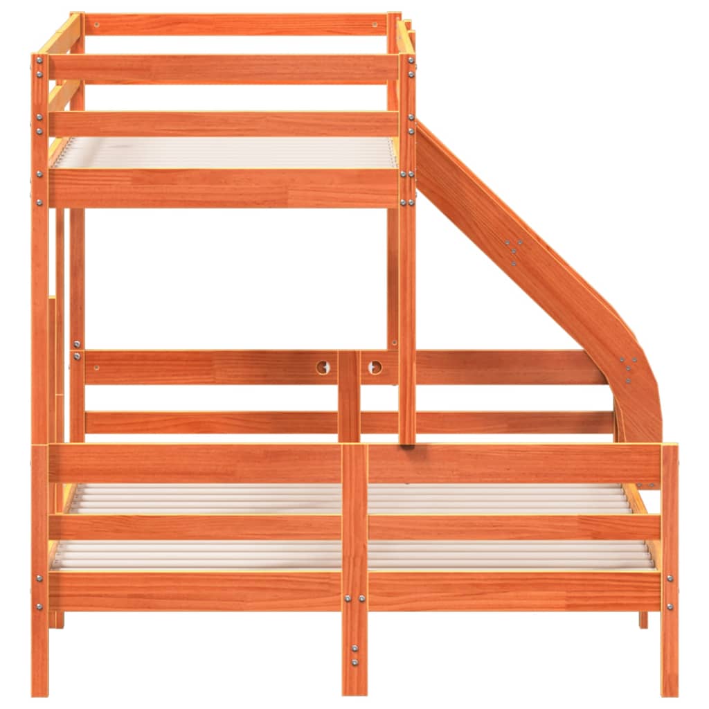 køjeseng 80x200/140x200 cm massivt fyrretræ gyldenbrun