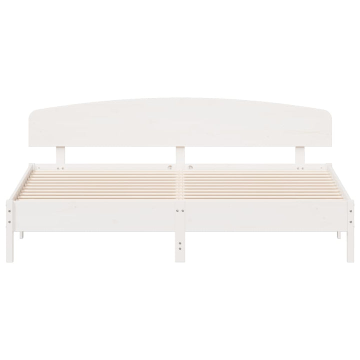 sengeramme uden madras 200x200 cm massivt fyrretræ hvid