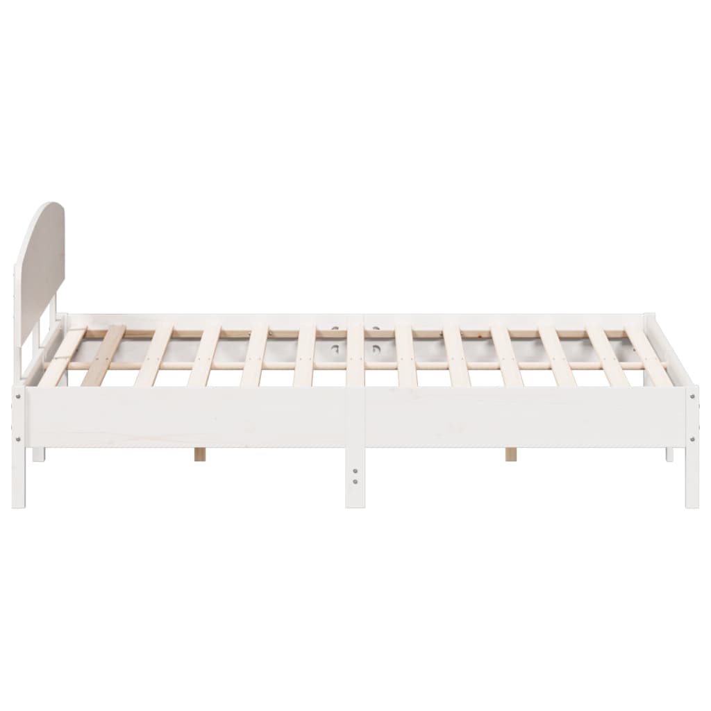 sengeramme uden madras 200x200 cm massivt fyrretræ hvid