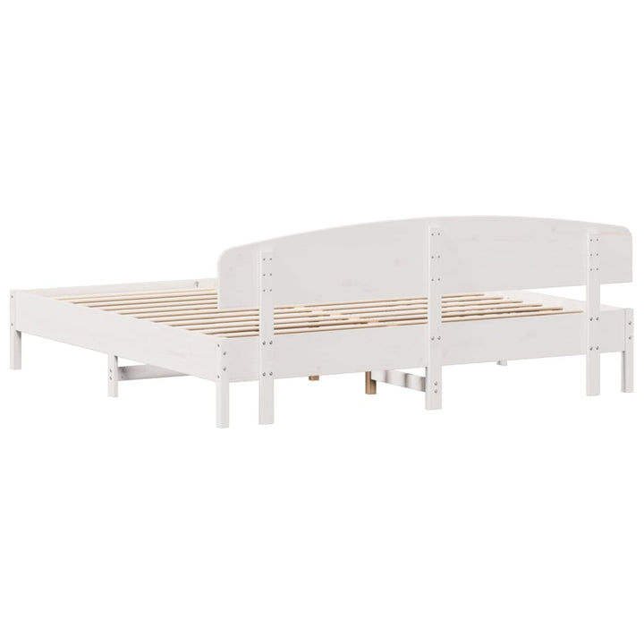 sengeramme uden madras 200x200 cm massivt fyrretræ hvid