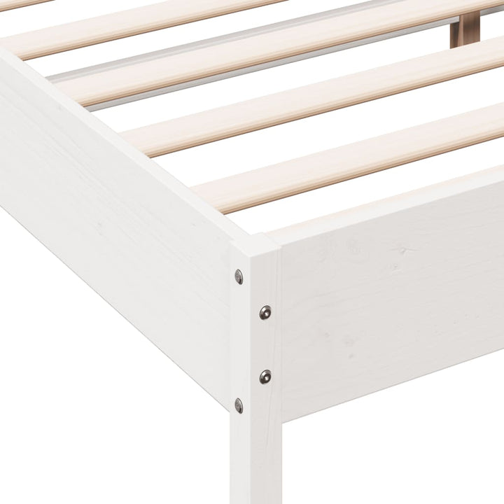 sengeramme uden madras 200x200 cm massivt fyrretræ hvid