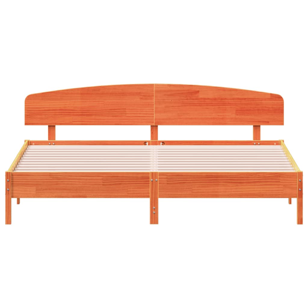 sengeramme uden madras 200x200 cm massivt fyrretræ gyldenbrun