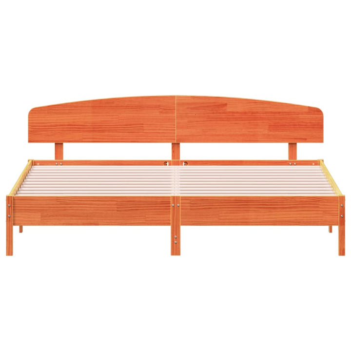 sengeramme uden madras 200x200 cm massivt fyrretræ gyldenbrun