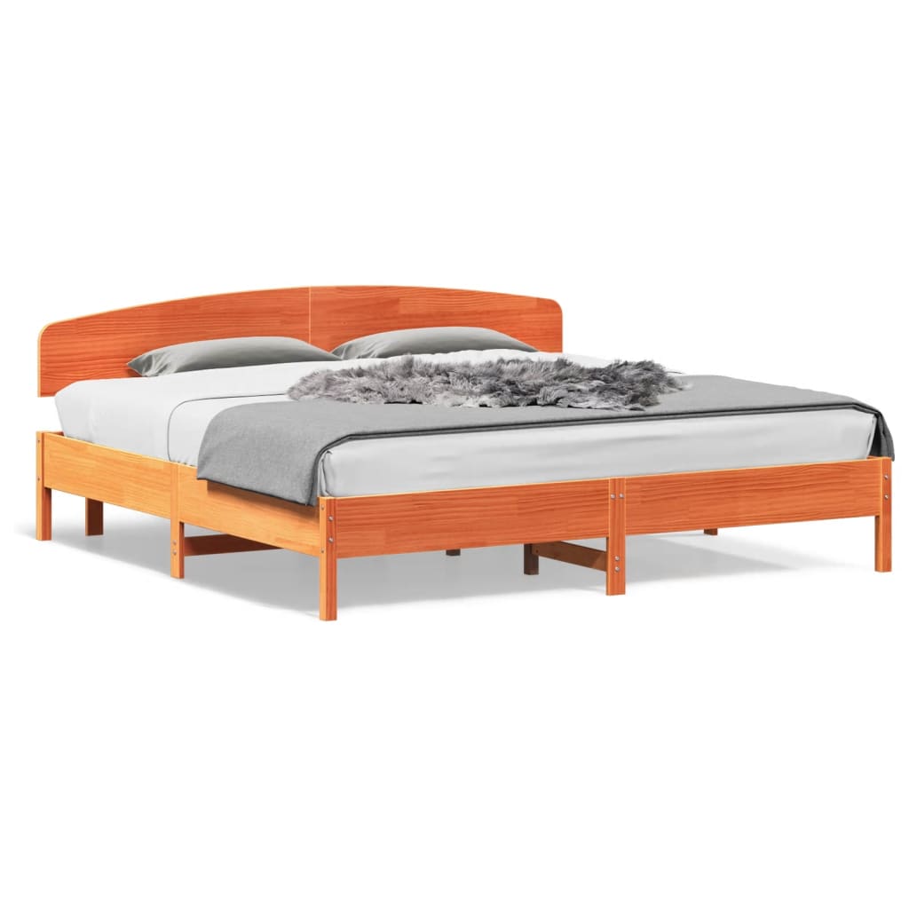 sengeramme uden madras 180x200 cm massivt fyrretræ gyldenbrun