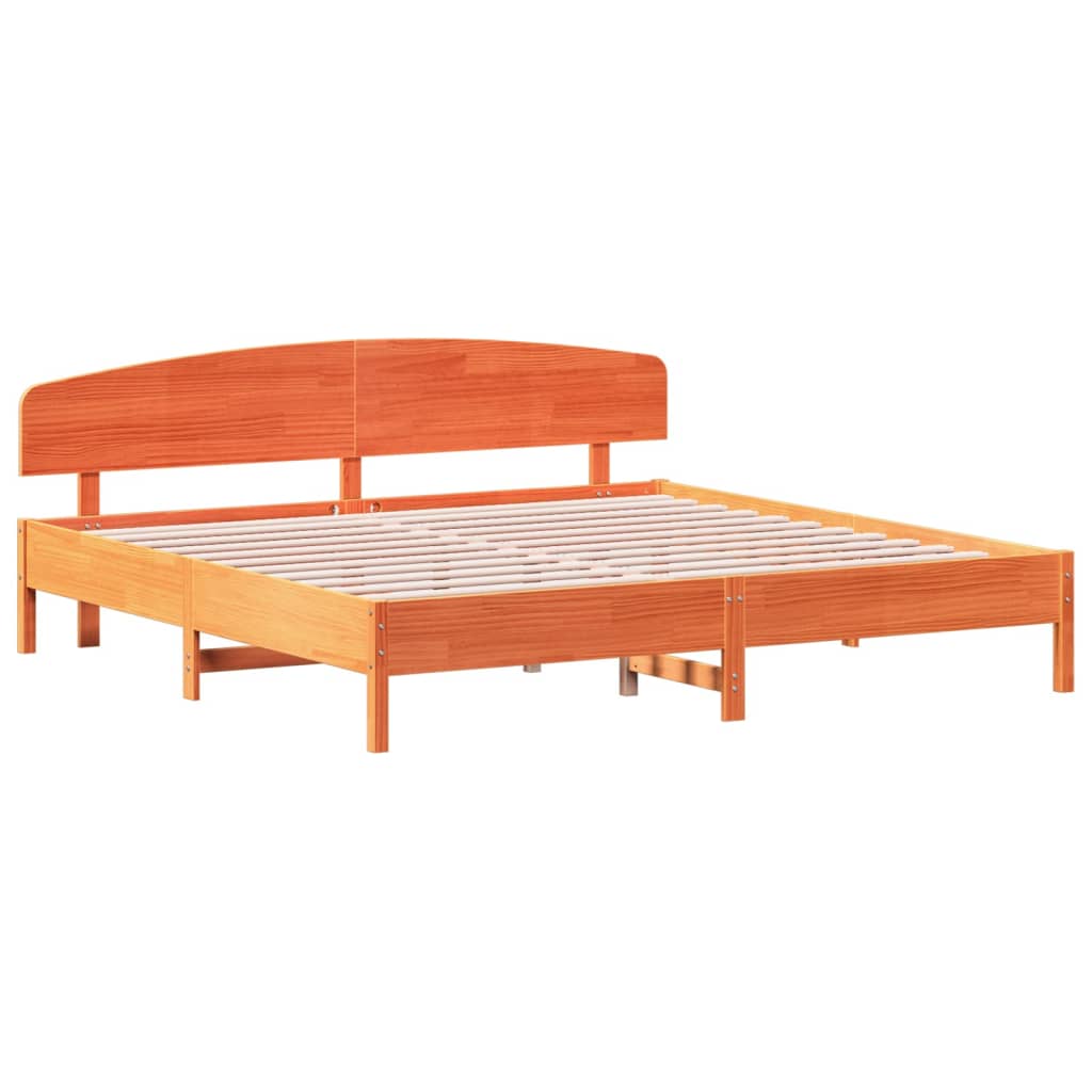 sengeramme uden madras 180x200 cm massivt fyrretræ gyldenbrun