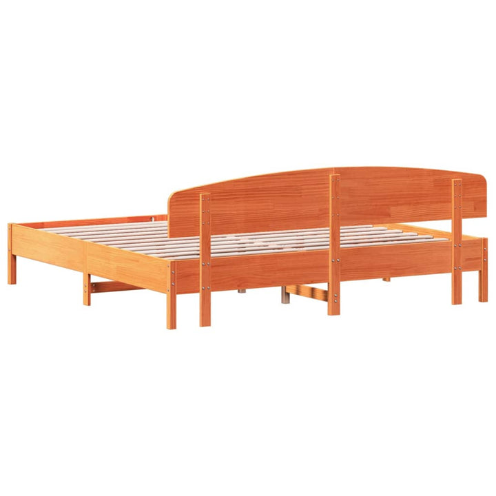 sengeramme uden madras 180x200 cm massivt fyrretræ gyldenbrun