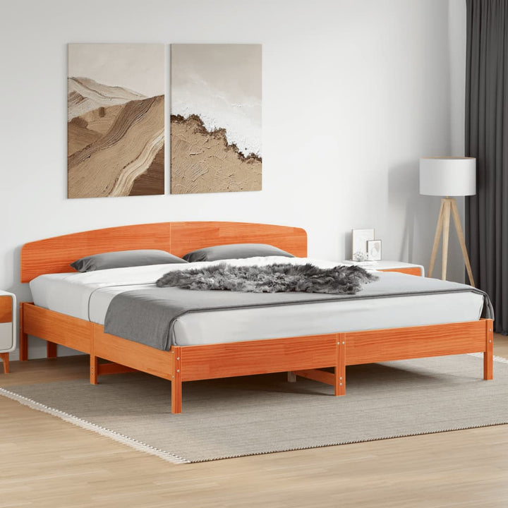 sengeramme uden madras 180x200 cm massivt fyrretræ gyldenbrun