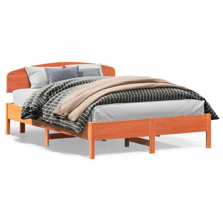 sengeramme uden madras 160x200 cm massivt fyrretræ gyldenbrun
