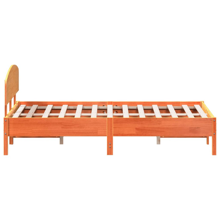 sengeramme uden madras 150x200 cm massivt fyrretræ gyldenbrun