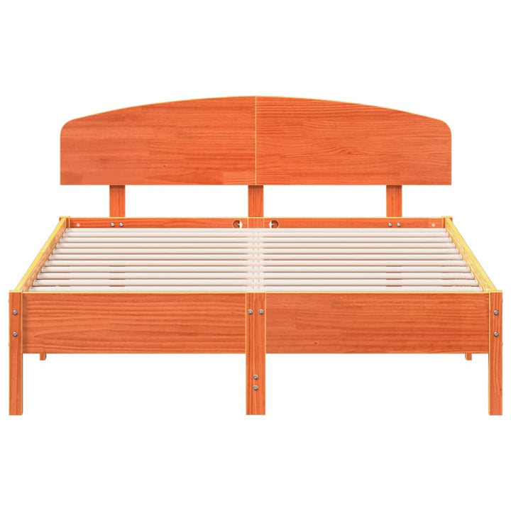sengeramme uden madras 140x200 cm massivt fyr gyldenbrun