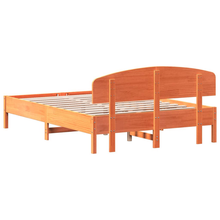 sengeramme uden madras 140x200 cm massivt fyr gyldenbrun