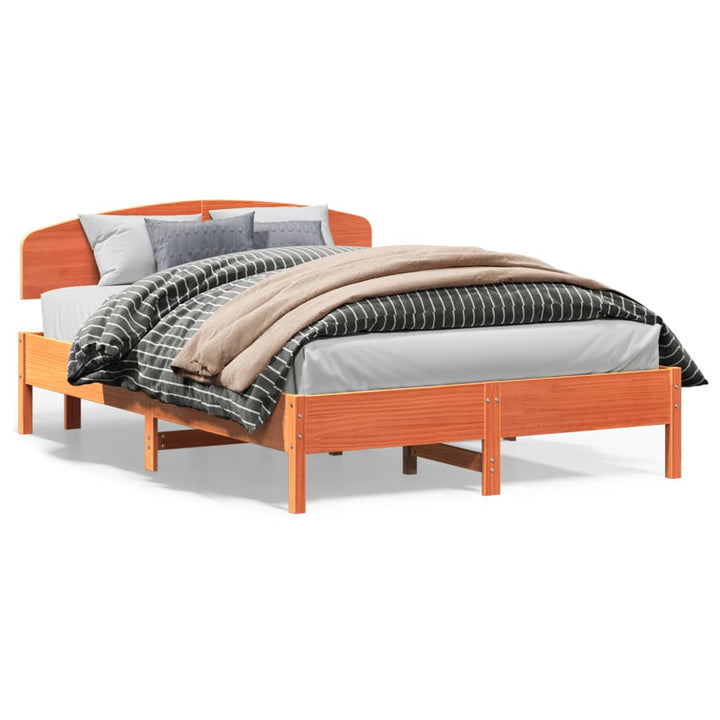 sengeramme uden madras 120x200 cm massivt fyrretræ gyldenbrun