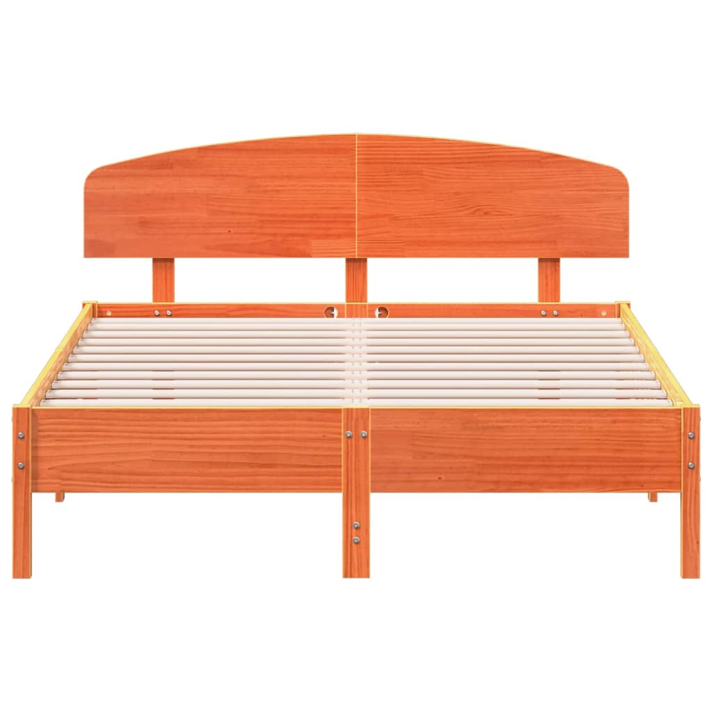 sengeramme uden madras 120x200 cm massivt fyrretræ gyldenbrun