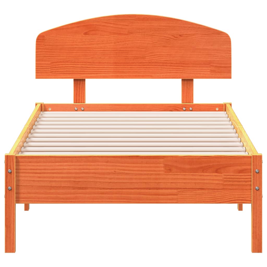 sengeramme uden madras 100x200 cm massivt fyrretræ gyldenbrun