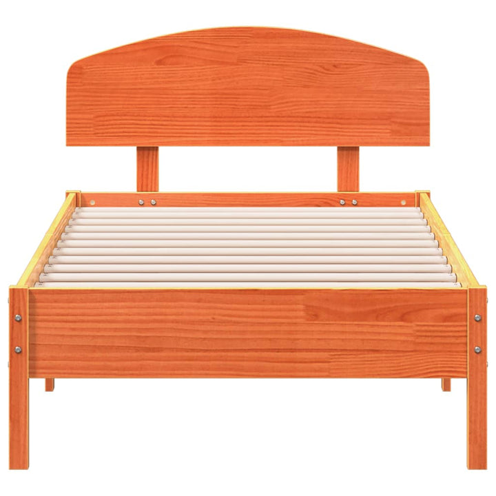 sengeramme uden madras 100x200 cm massivt fyrretræ gyldenbrun