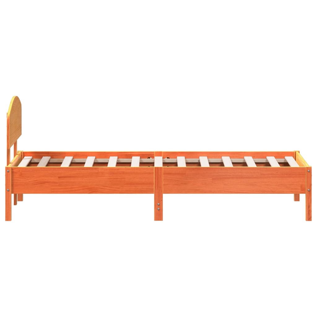 sengeramme uden madras 100x200 cm massivt fyrretræ gyldenbrun