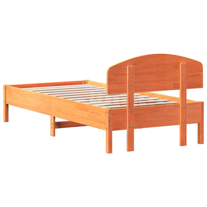 sengeramme uden madras 100x200 cm massivt fyrretræ gyldenbrun