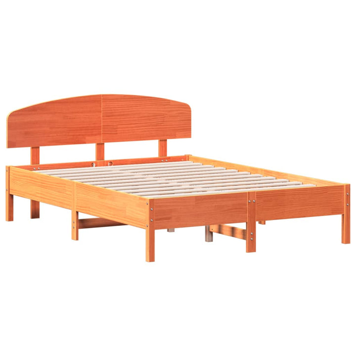 sengeramme uden madras 140x190 cm massivt fyrretræ gyldenbrun