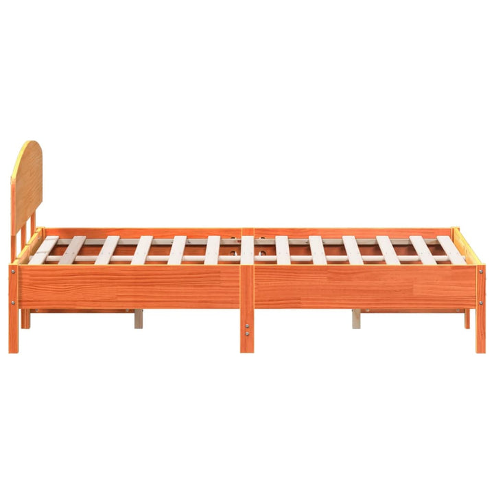 sengeramme uden madras 140x190 cm massivt fyrretræ gyldenbrun