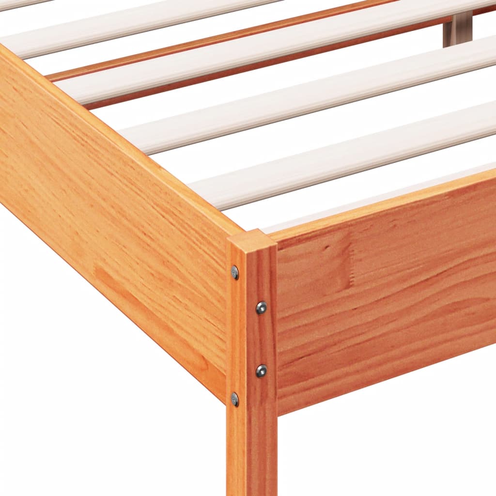 sengeramme uden madras 140x190 cm massivt fyrretræ gyldenbrun