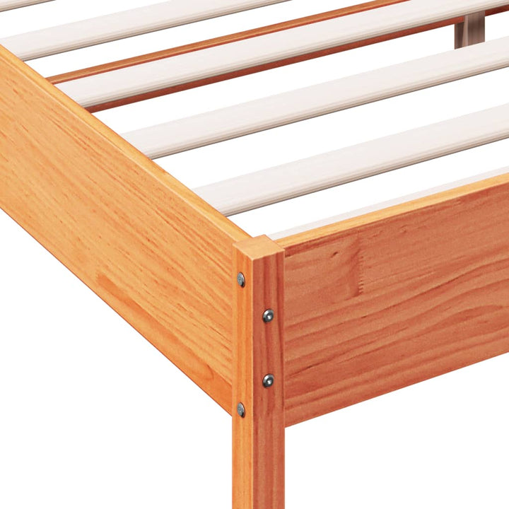 sengeramme uden madras 120x190 cm massivt fyrretræ gyldenbrun