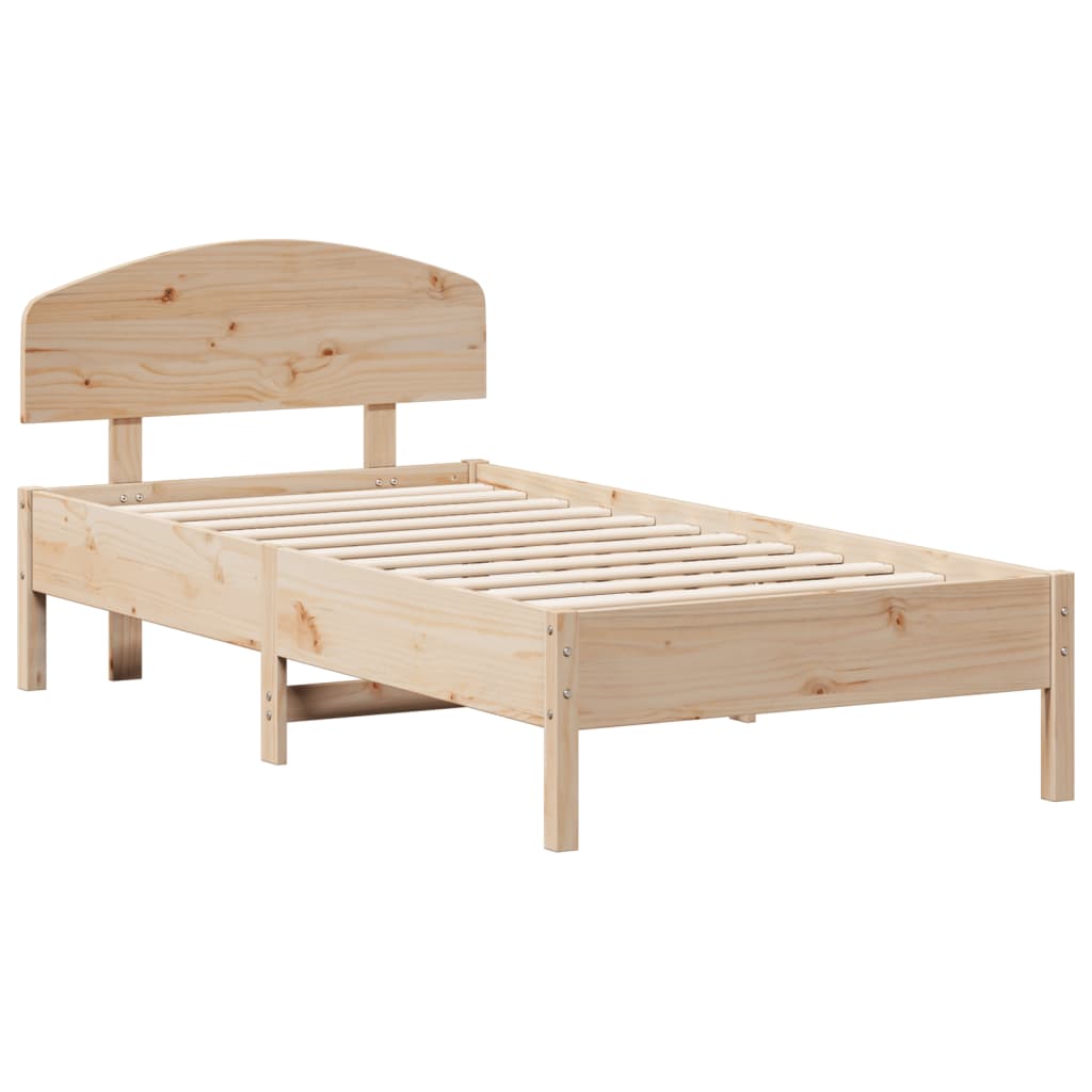 sengeramme uden madras 75x190 cm massivt fyrretræ