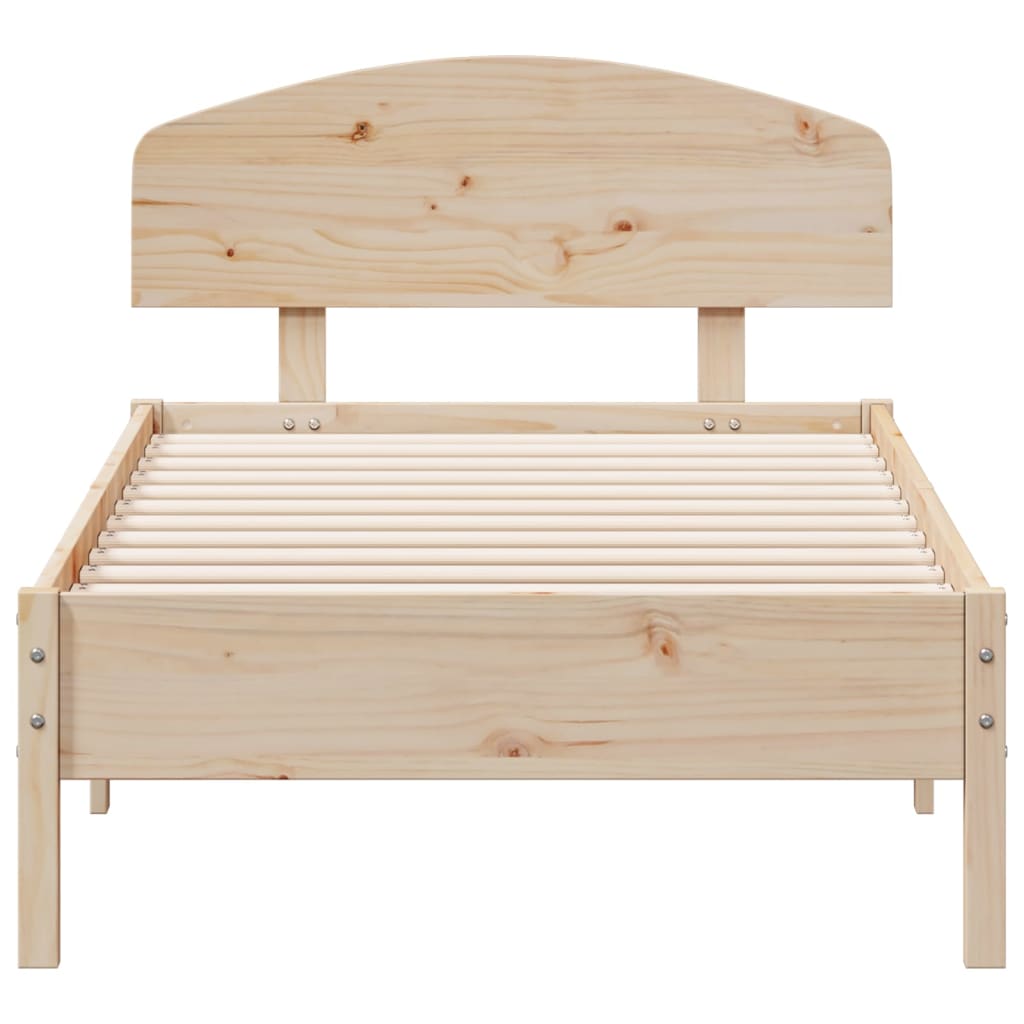 sengeramme uden madras 75x190 cm massivt fyrretræ