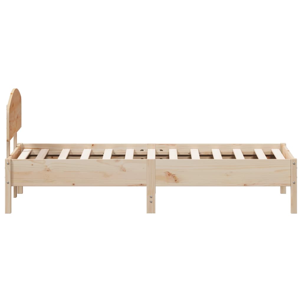 sengeramme uden madras 75x190 cm massivt fyrretræ
