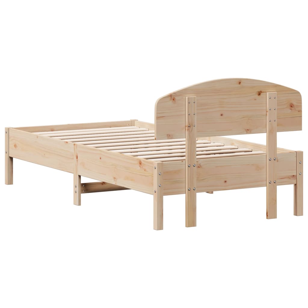sengeramme uden madras 75x190 cm massivt fyrretræ